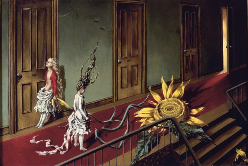 Dorothea Tanning, EINE KLEINE NACHTMUSIK, 1943,  40,7 × 61cm, Oil on canvas – Tate Modern, London, UK