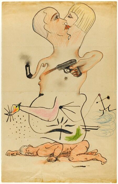 Man Ray, Joan Miró, Yves Tanguy, and Max Morise, EXQUISITE CORPSE, 1928. © 2018 Man Ray Trust / Artists Rights Society (ARS), New York / ADAGP, Paris. Courtesy of the Art Institute of Chicago