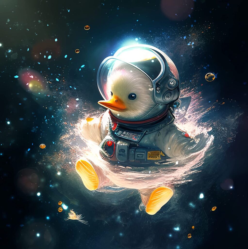 Baby Duck in Space Diamond Painting Kit
