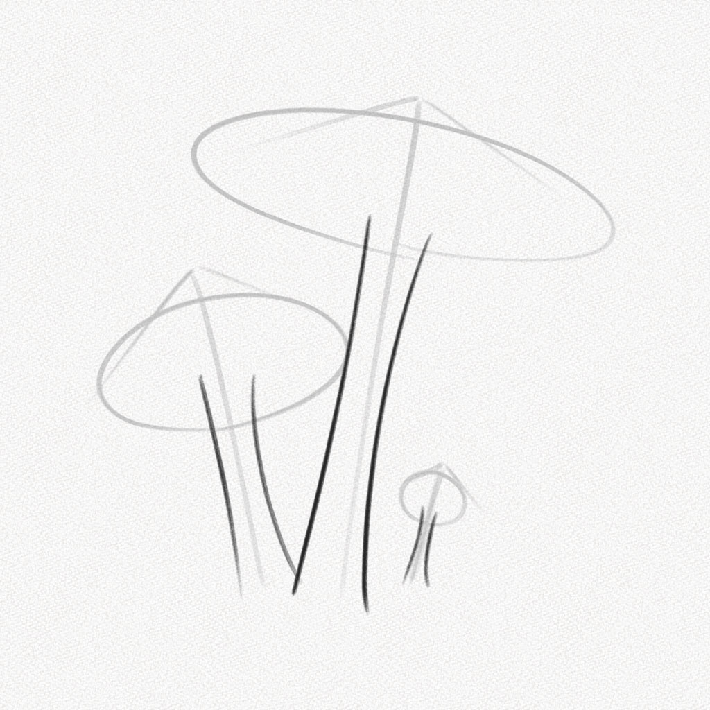 Comment dessiner un champignon - Étape 4