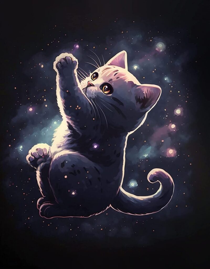 Kitten in Space Diamond Painting Kit