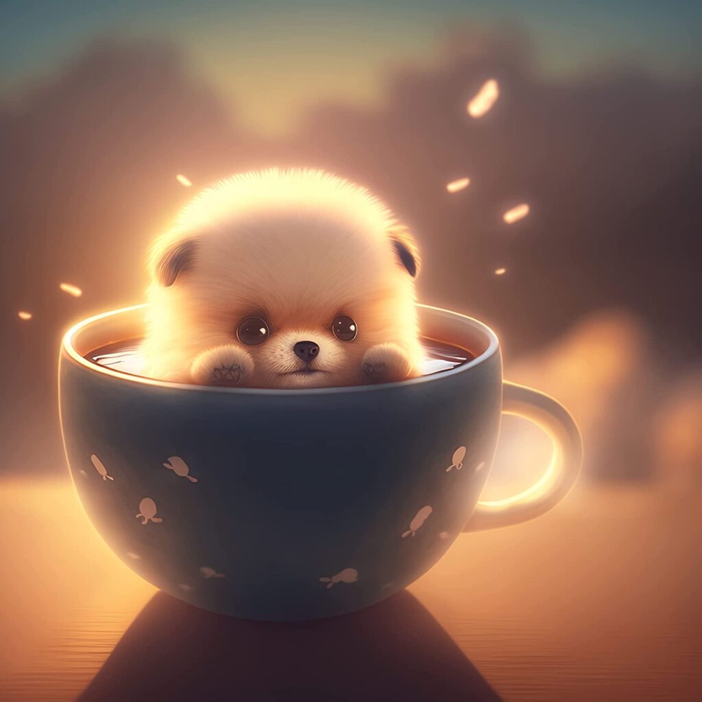 Puppy in a Tea Cup Diamond Painting