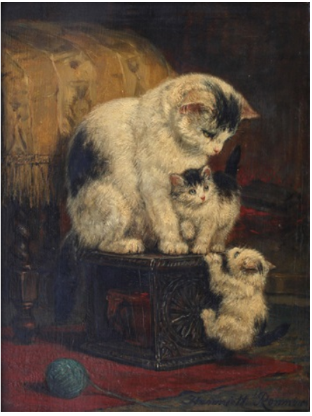 "Mother cat playing with her kittens" by Henriette Ronner-Knip