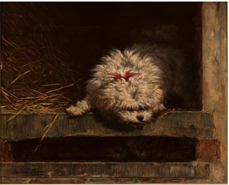 "Dog With Cat" by Henriette Ronner-Knip