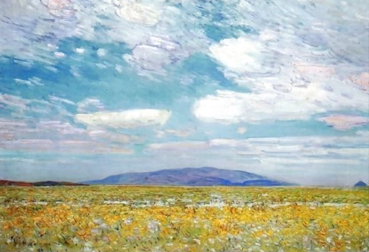 "Alkali, Rabbit Brush and Grease Wood Squaw Cap, Oregon Trail" by Childe Hassam