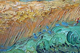 Detail of "A Wheatfield with Cypresses", 1889, Vincent van Gogh