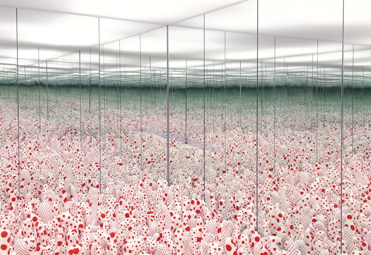 Yayoi Kusama's Infinity Mirror Room—Phalli’s Field, 1965, installed at the Hirshhorn Museum and Sculpture Garden, 2017. Photo: Cathy Carver.