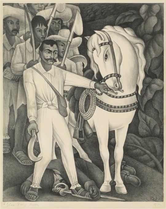 Emiliano Zapata ve Atı, Diego Rivera, 1932