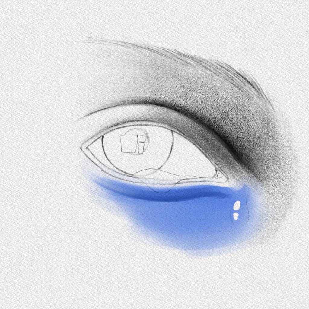 how to draw teary eyes