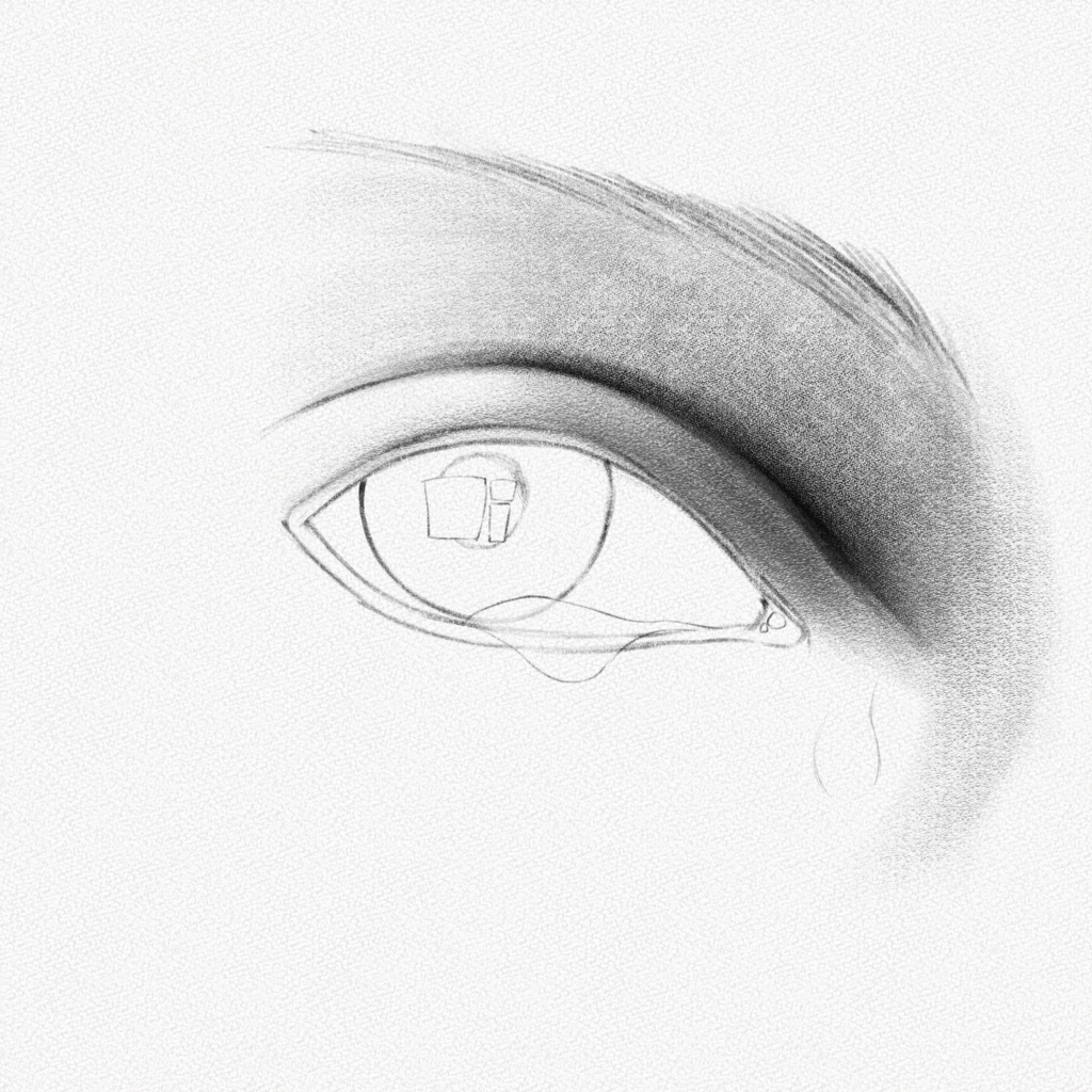 how to draw teary eyes