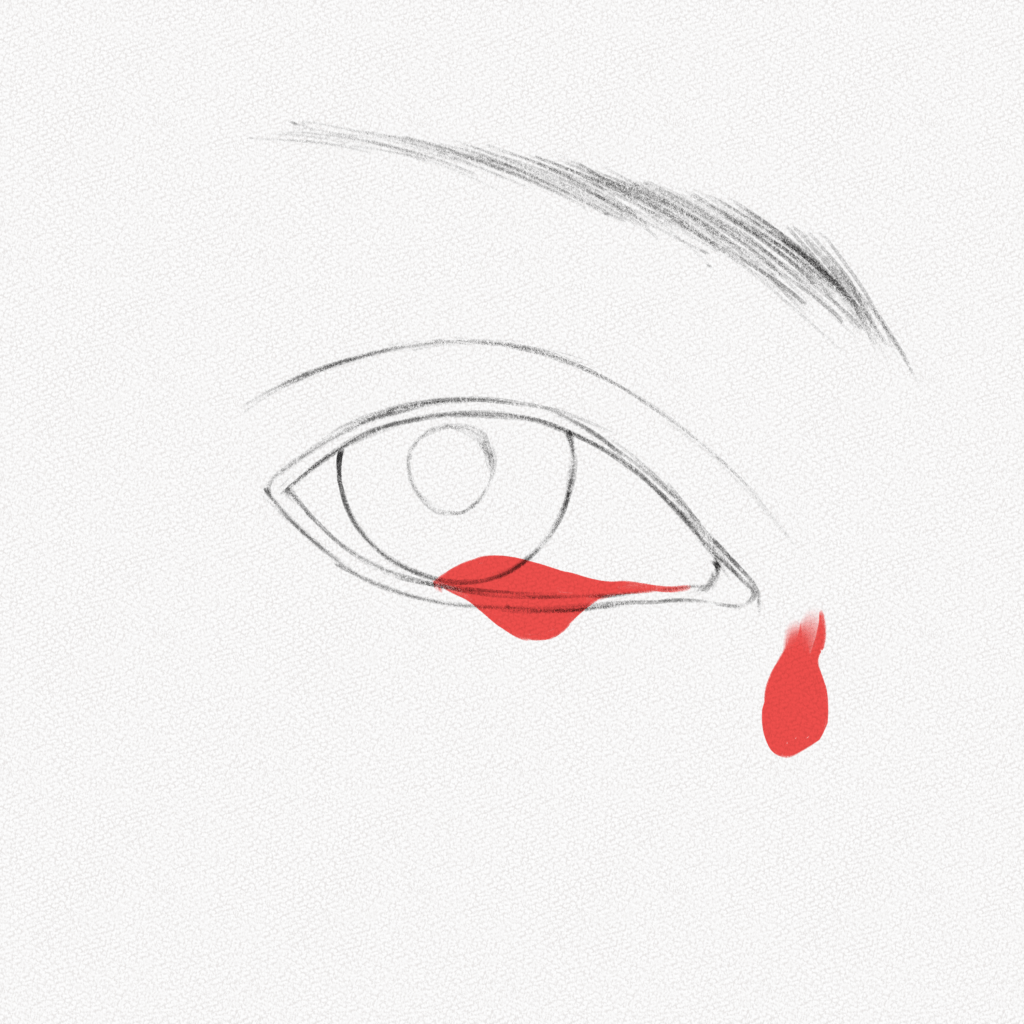 how to draw teary eyes