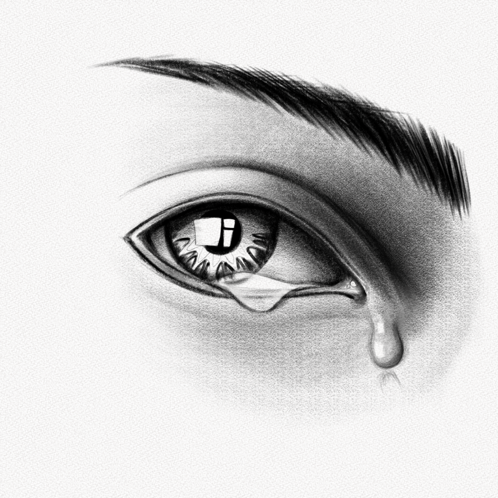 how to draw teary eyes