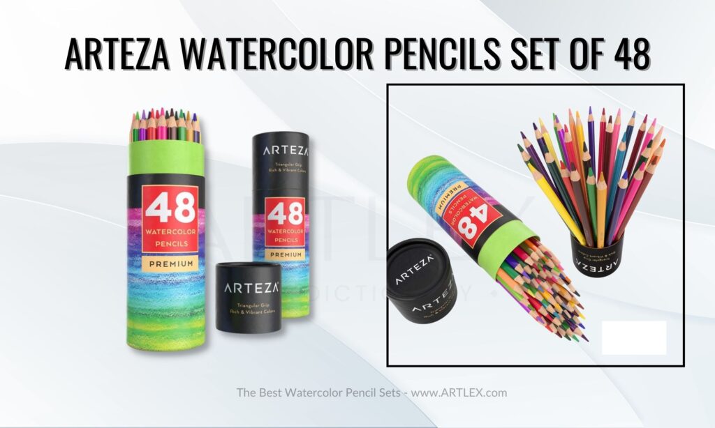 48 Piece Watercolor Pencil Set, Artist Quality