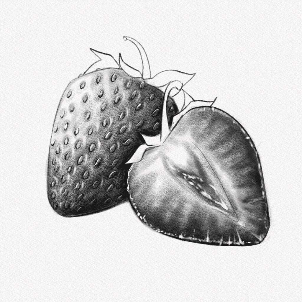 how to draw a strawberry