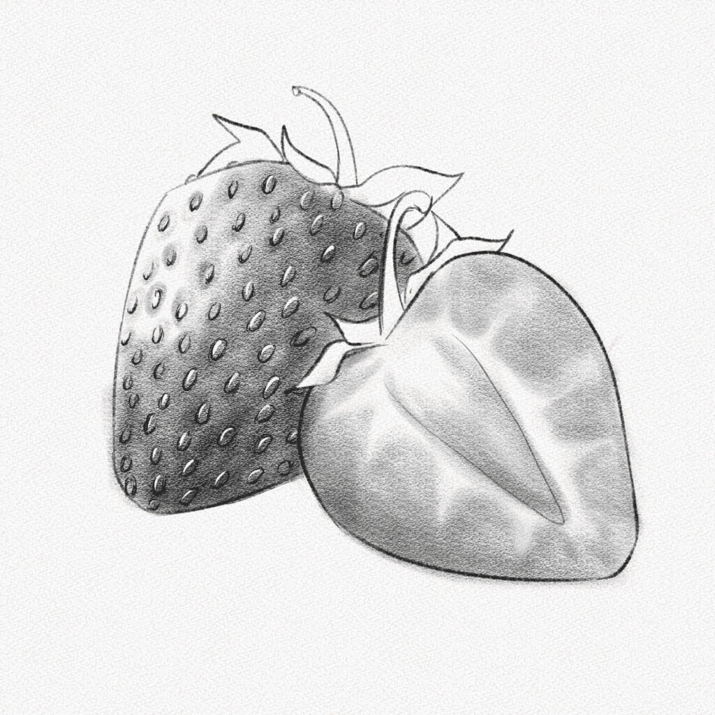 how to draw a strawberry