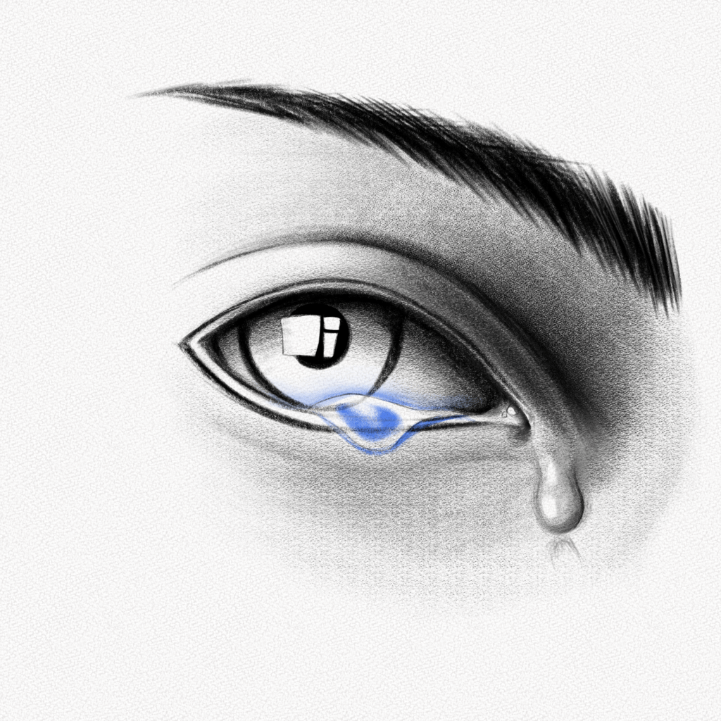 how to draw teary eyes