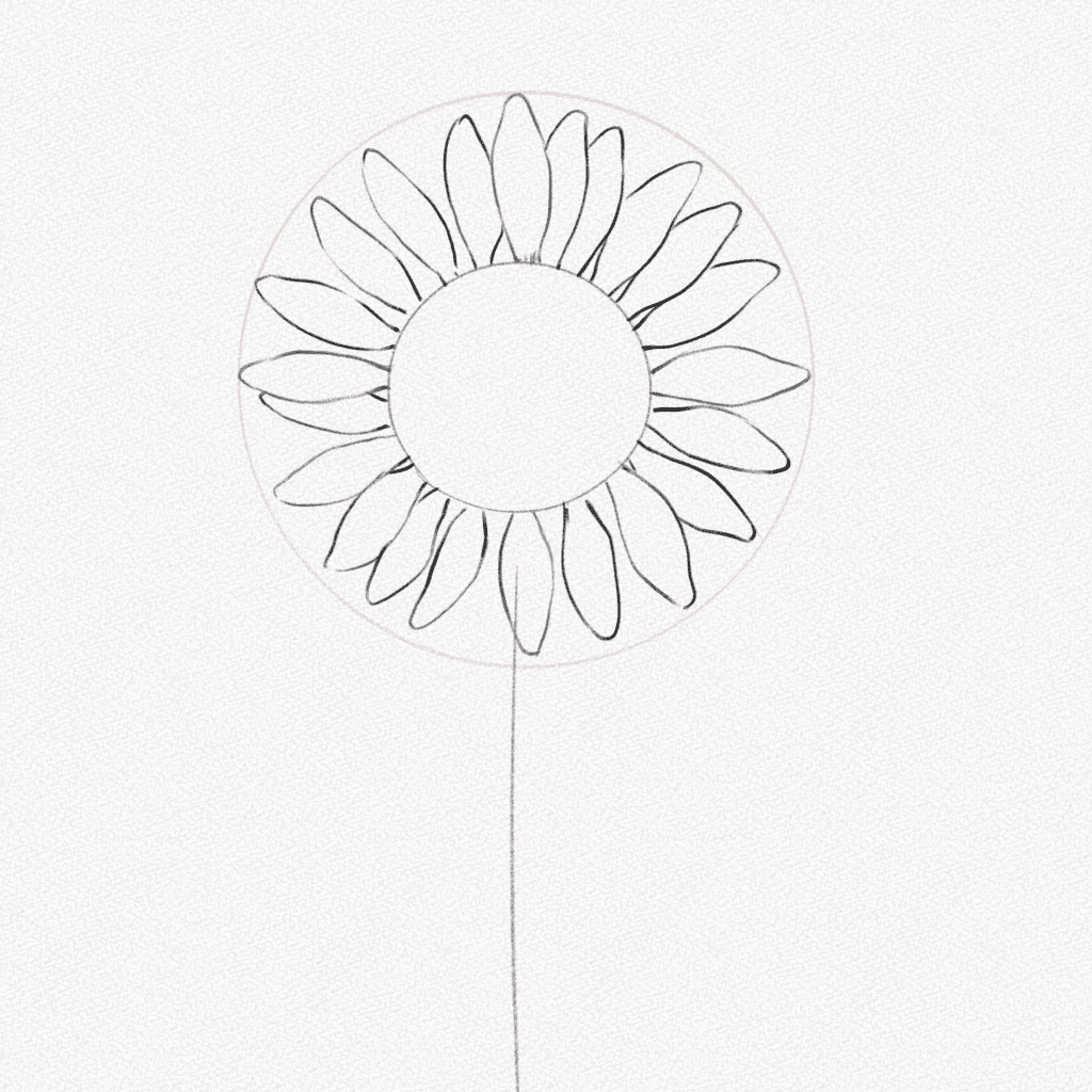 how to draw a sunflower