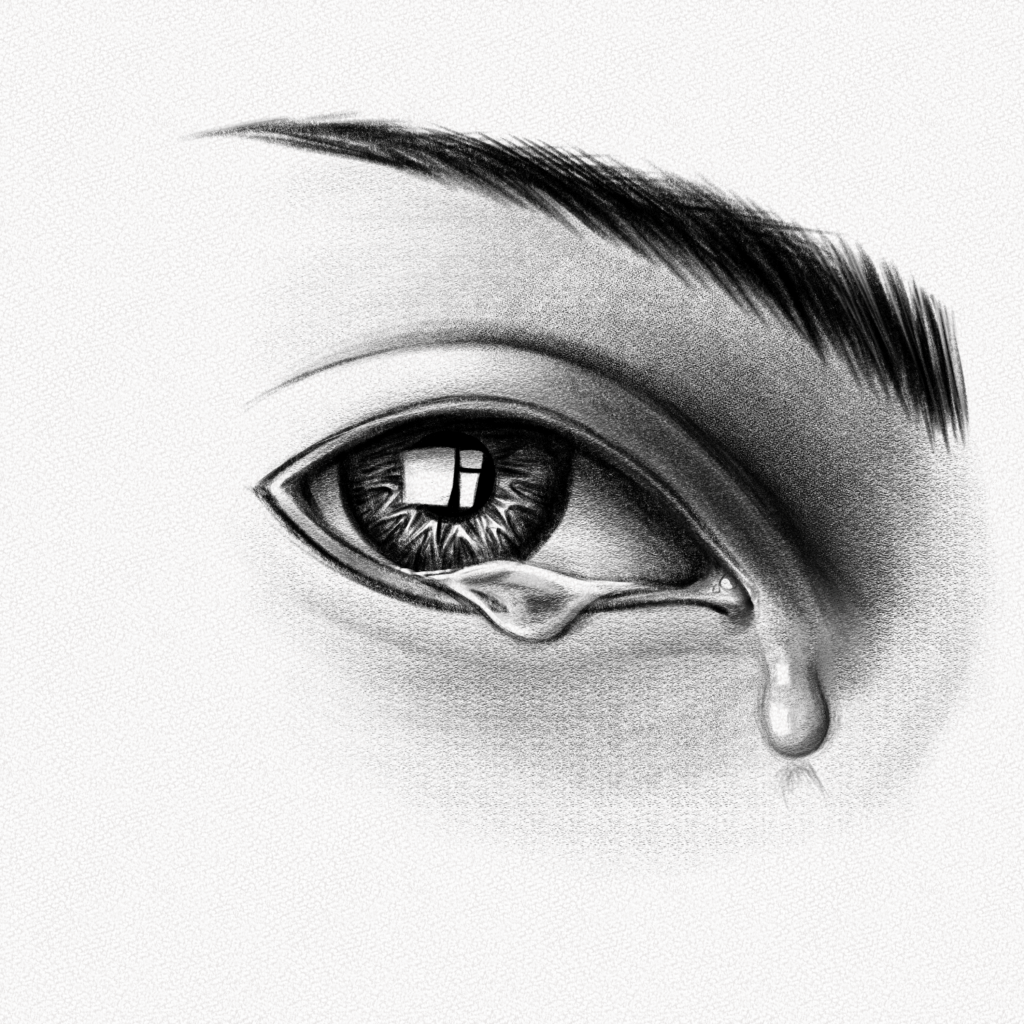 how to draw teary eyes