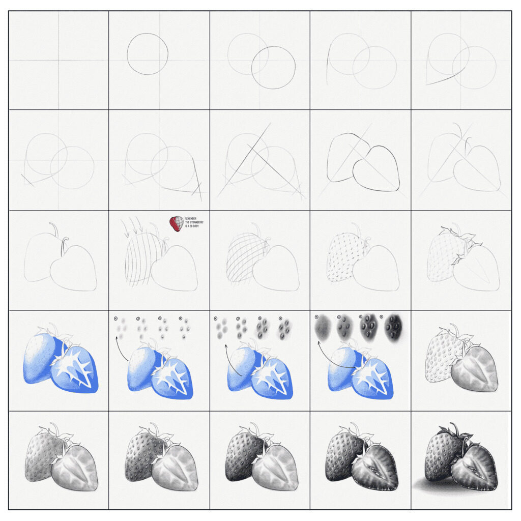 how to draw a strawberry