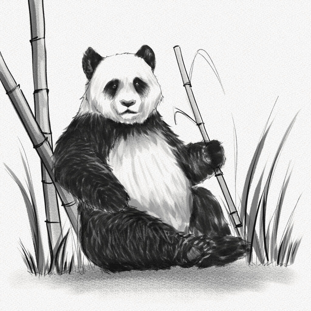 Pencil Sketch of Panda : r/cartoons