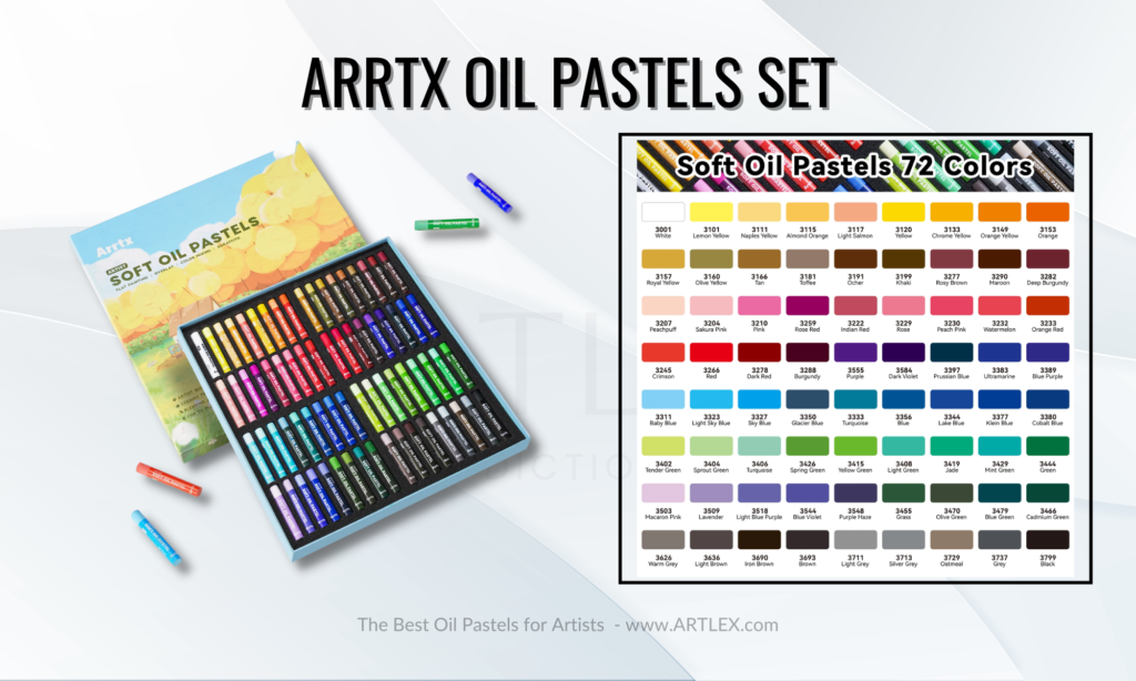 Arrtx 72 Vivid Colors Soft Oil Pastel Pencils Professional Oil Pastel  Crayons for Drawing Artist Art Supplies