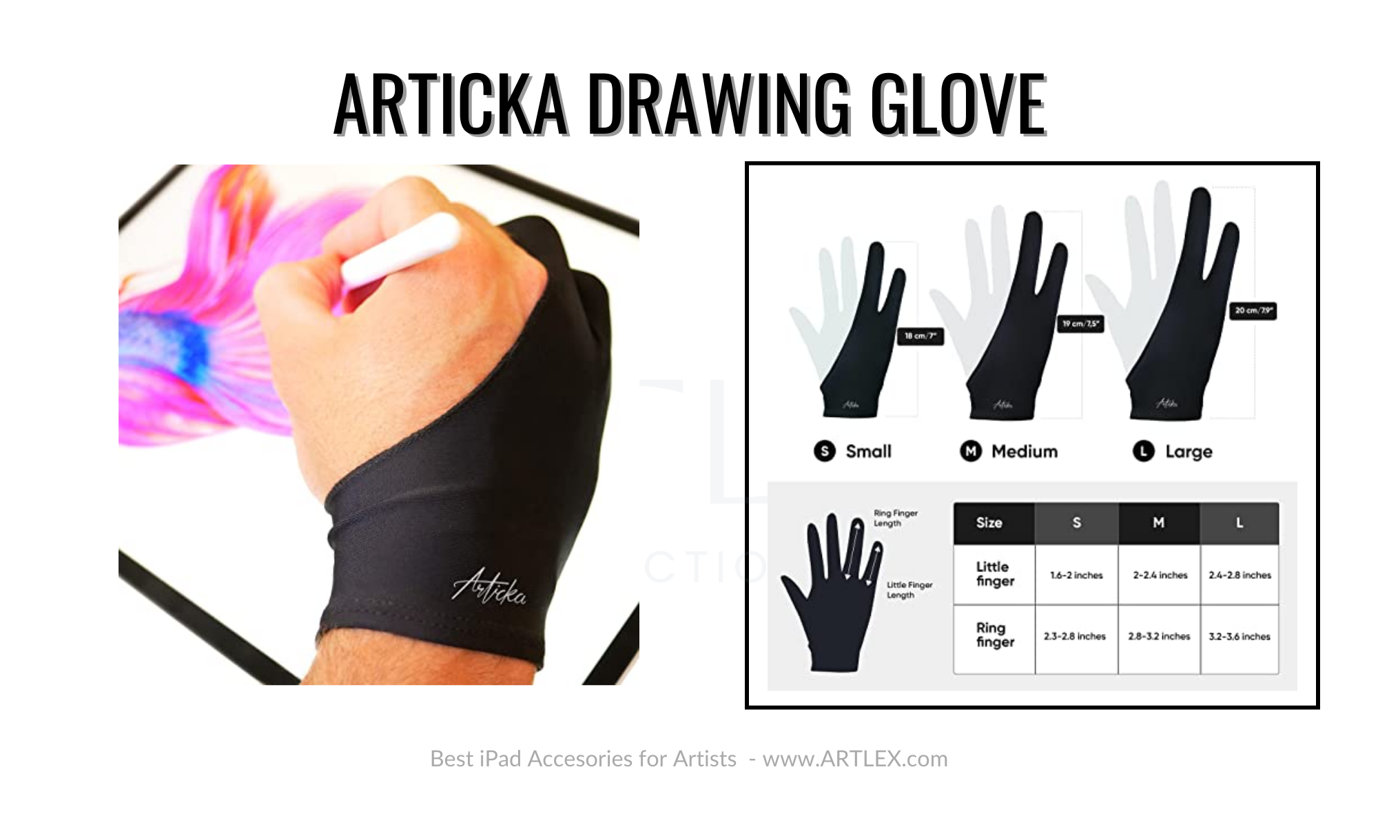 Palm Rejection Glove for Artists - Drawing Accessory for iPad