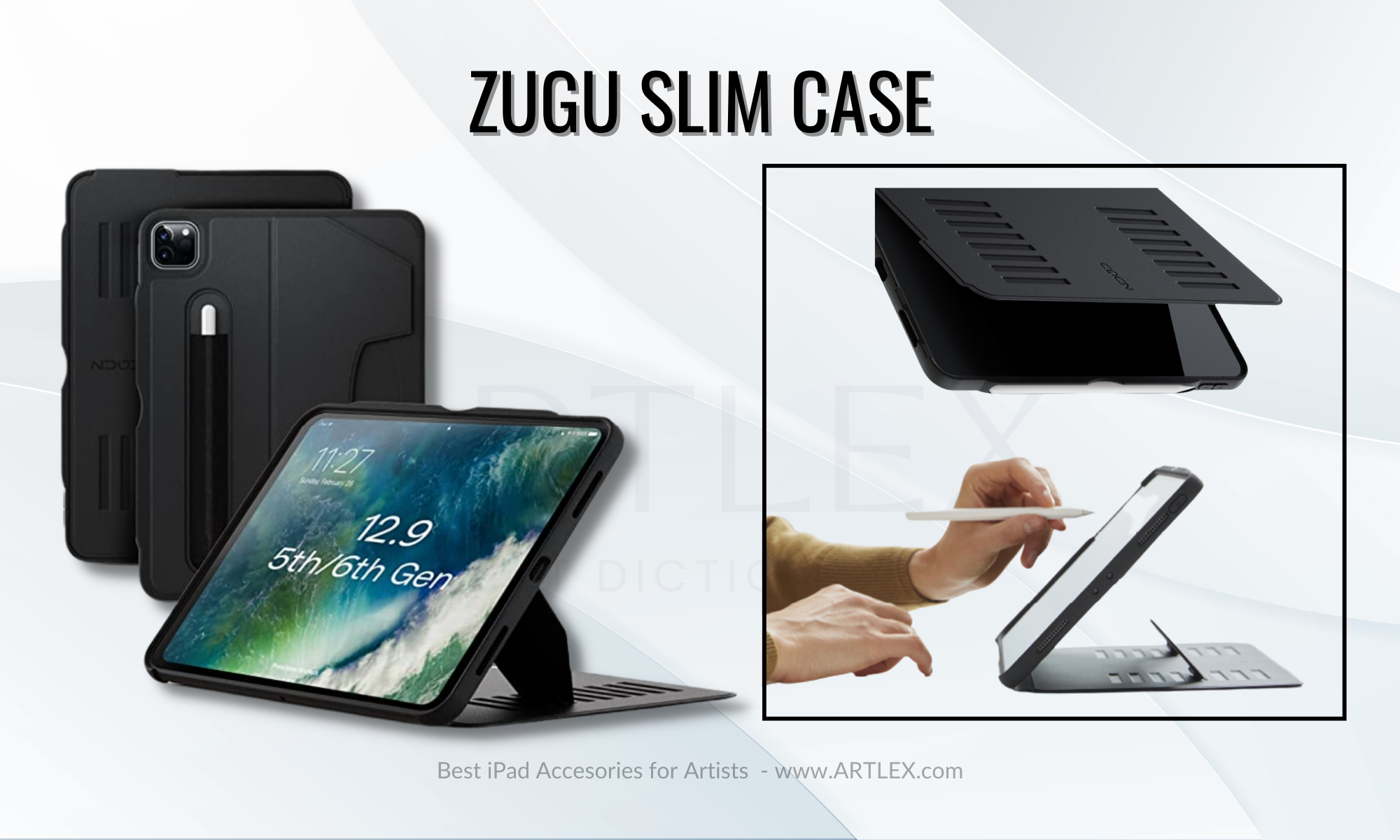 La mejor funda protectora para iPad con múltiples ángulos de visión - ZUGU Slim Protective Case