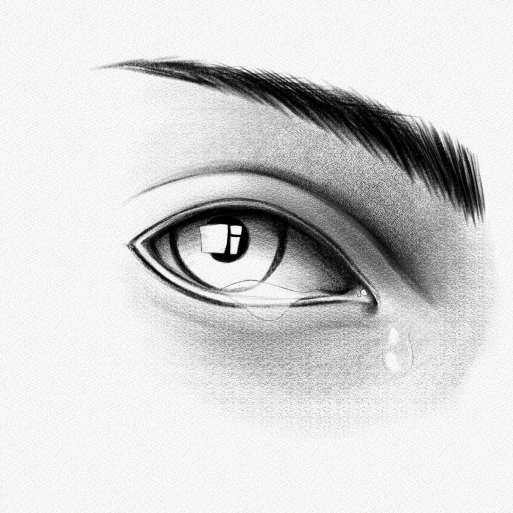 how to draw teary eyes