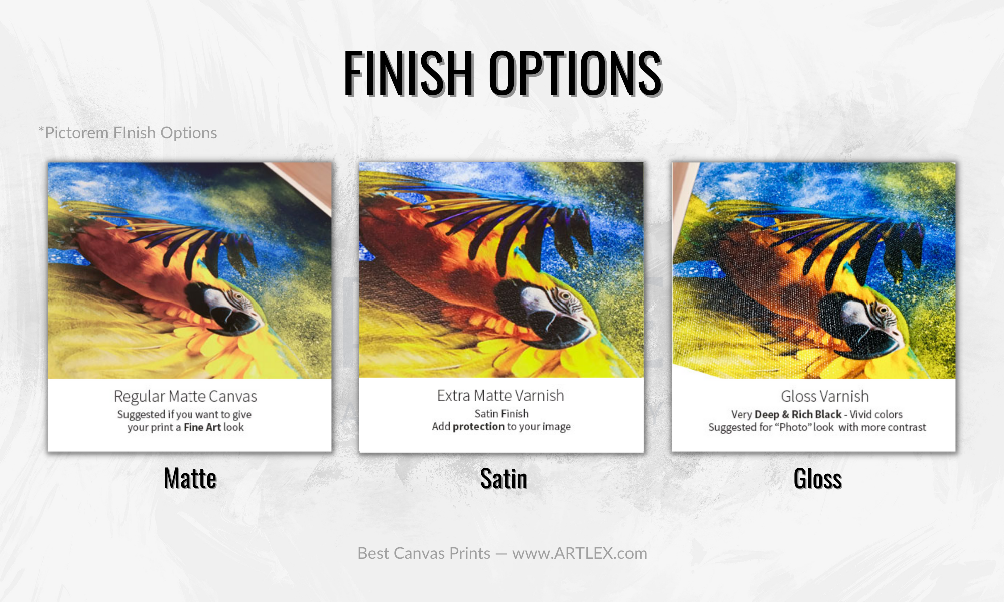 Finish Options for Canvas Prints