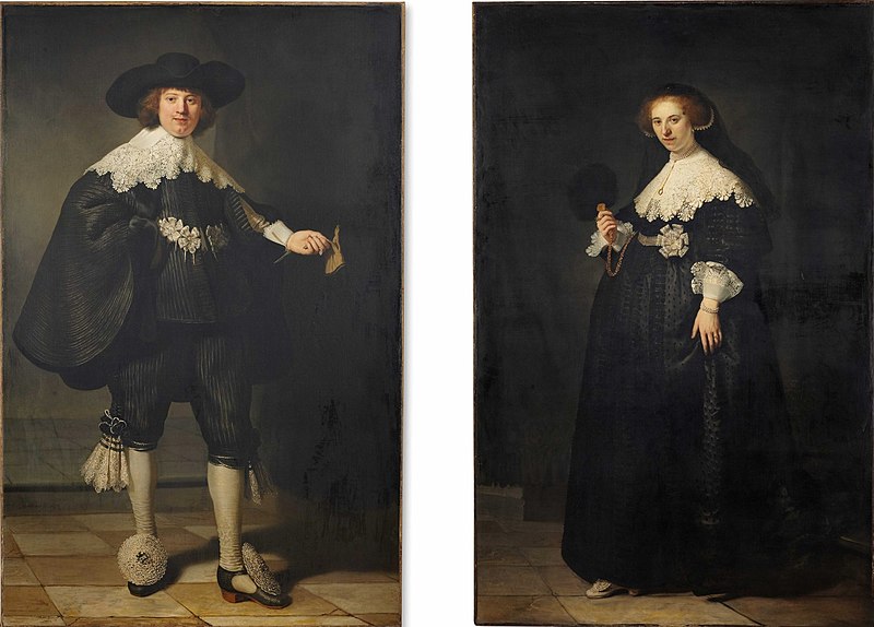 Pendant portraits of Maerten Soolmans and Oopjen Coppit by Rembrandt 