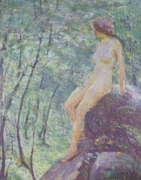 "A Study of a Landscape with Nude Figure" by Robert Reid