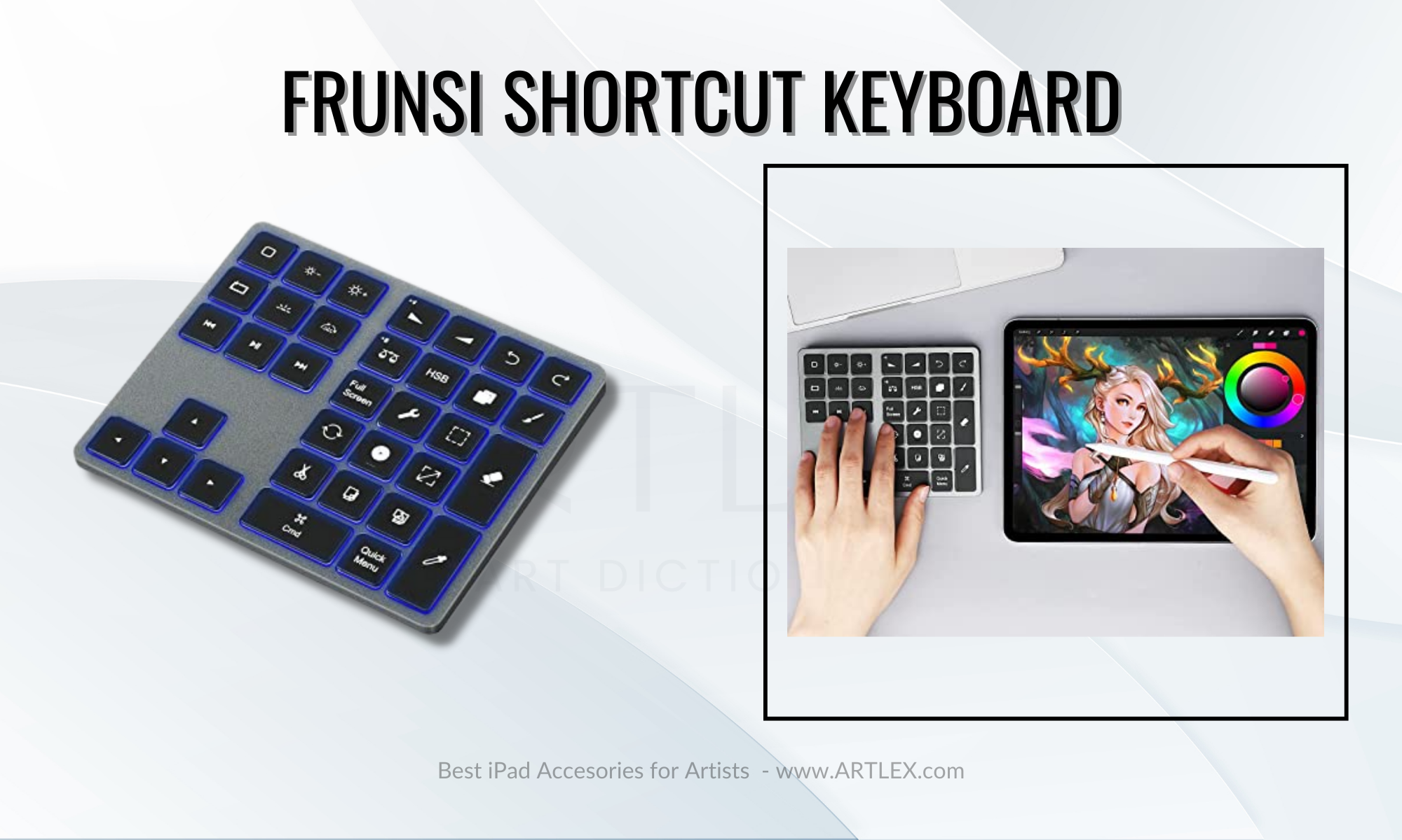 La seconda migliore tastiera di scelta rapida per iPad - Frunsi Wireless Keyboard