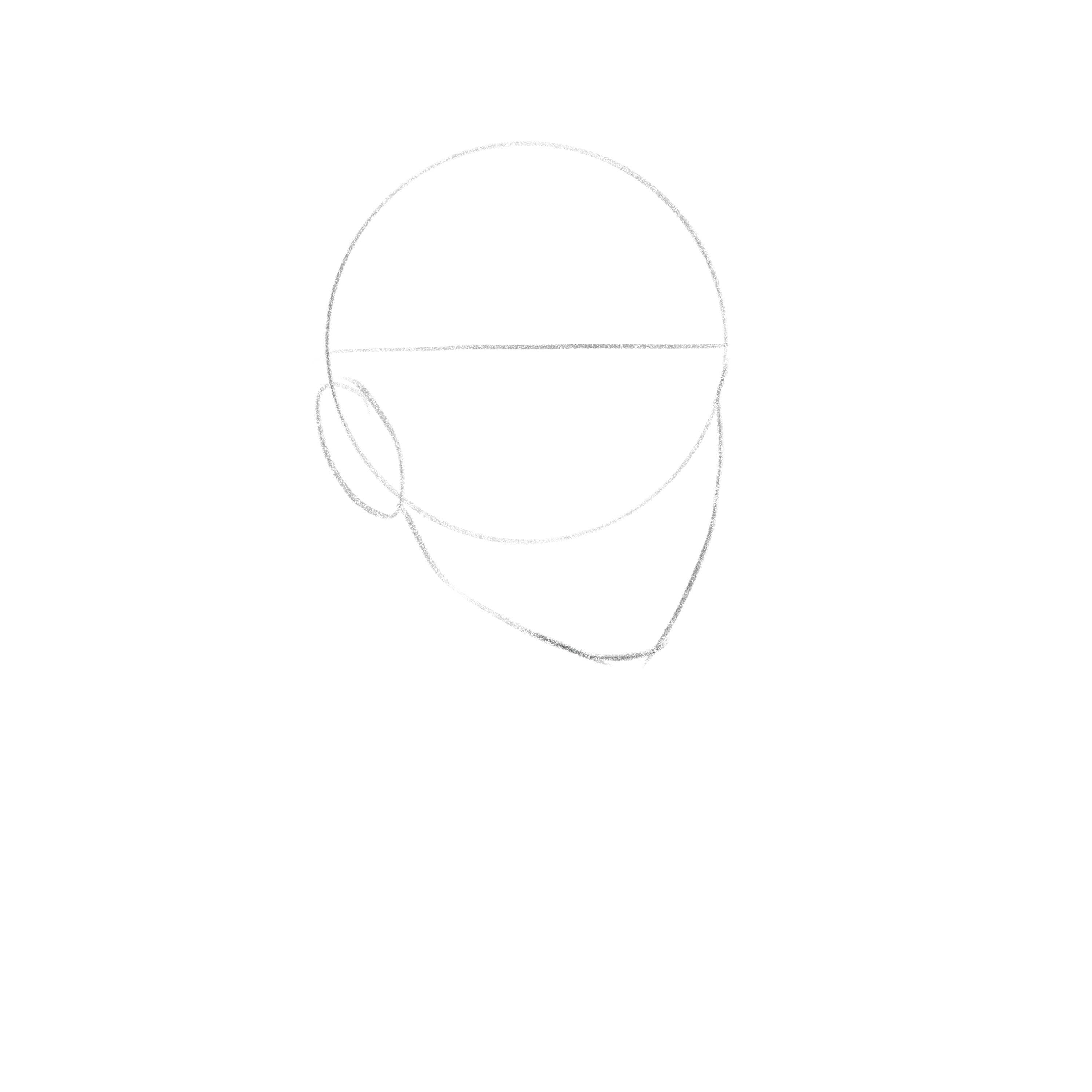 How to Draw the Head and Face – Anime-style Guideline Side View