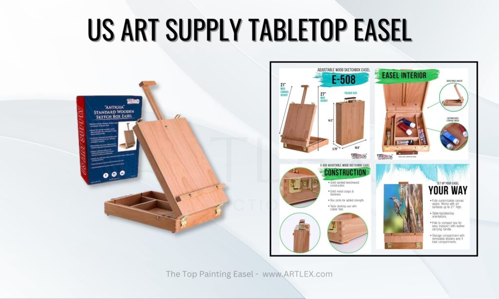 US Art Supply Tabletop Easel
