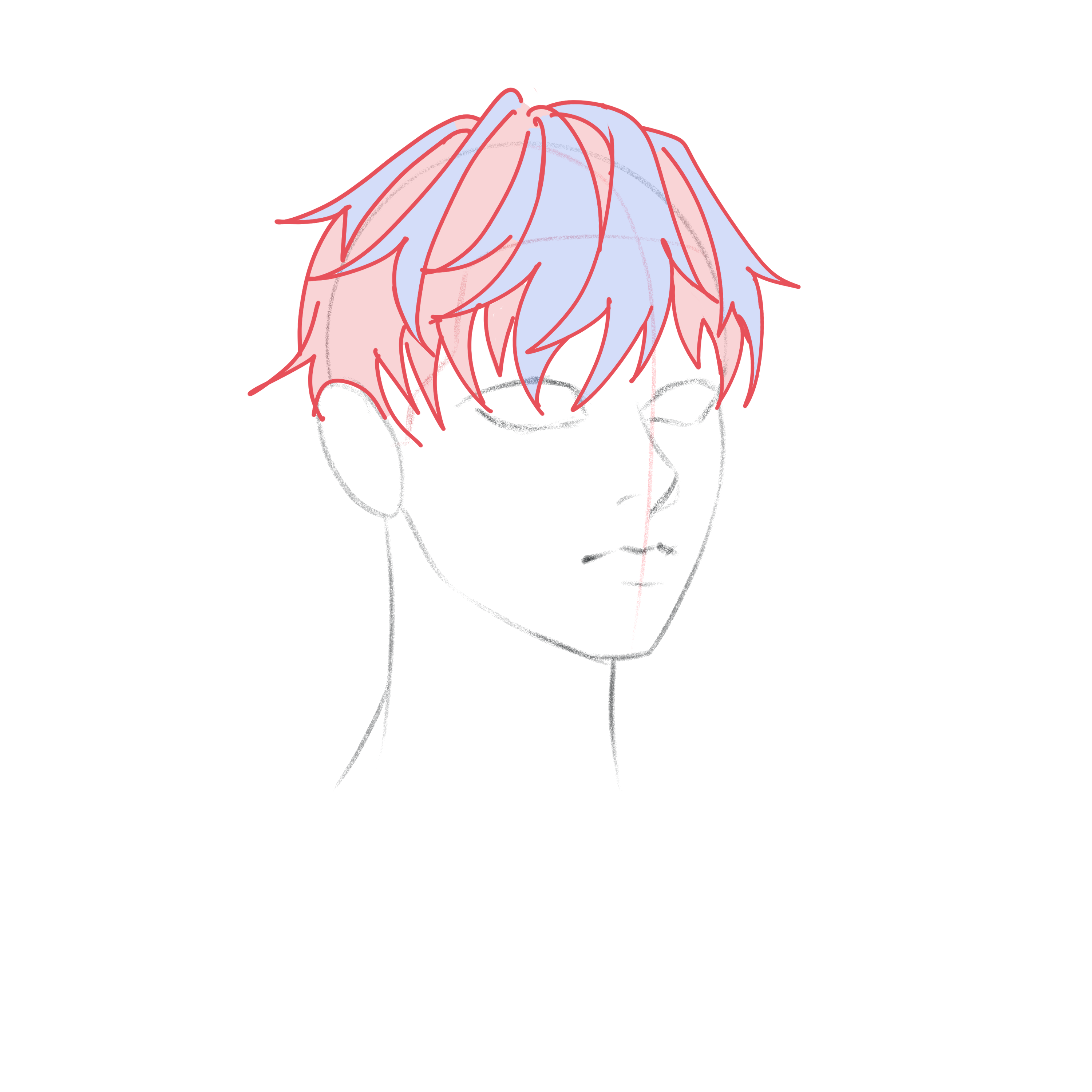 Anime Hair Drawing Reference and Sketches for Artists