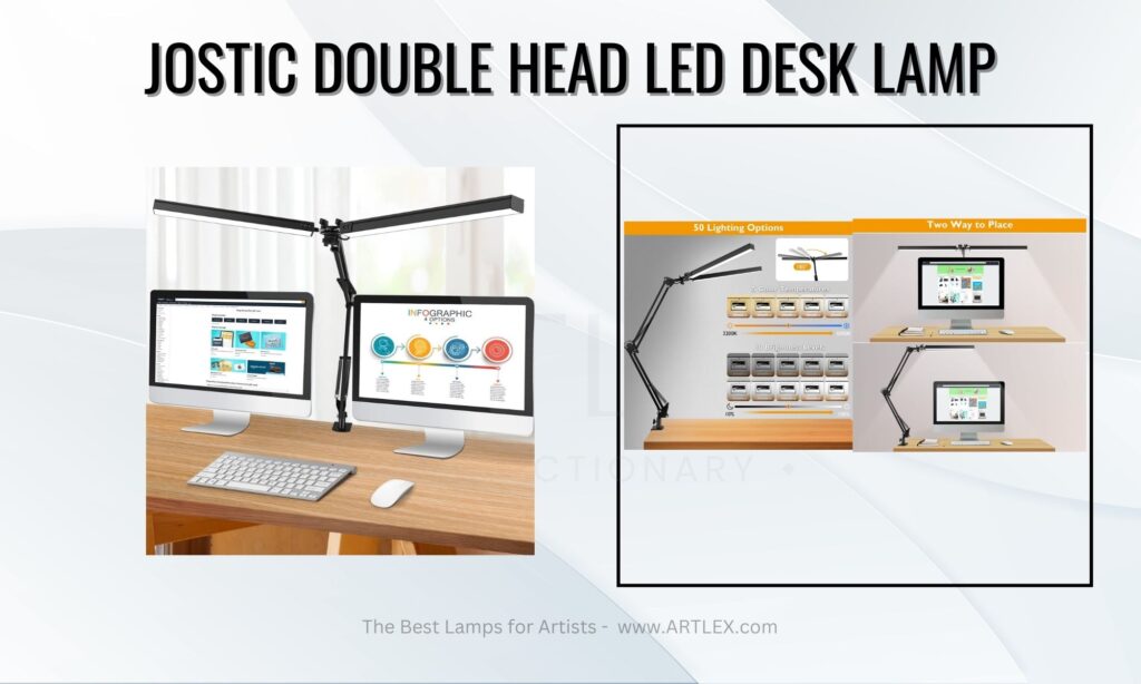 JOSTIC Double Head LED Desk Lamp