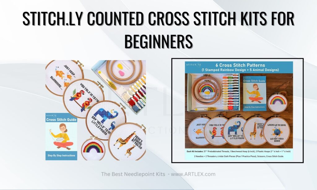 stitch.ly counted cross stitch kits for beginners - adults and