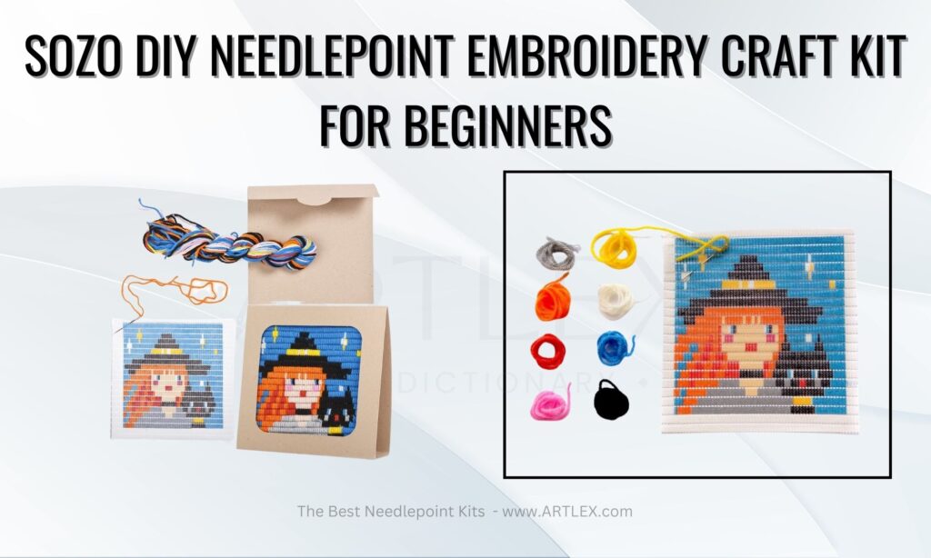 Sozo DIY Needlepoint Embroidery Craft Kit for Beginners