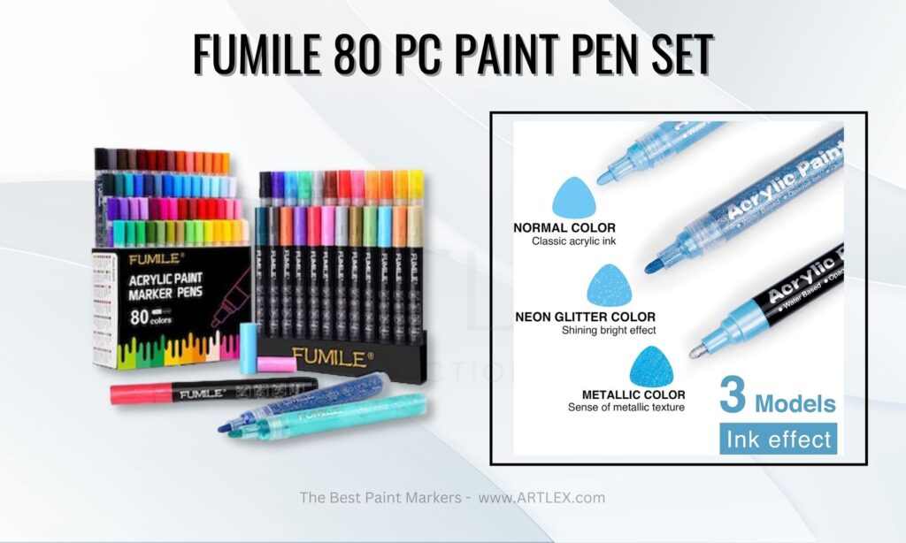 Acrylic Markers Paint Pens 80 Colors Markers include Metallic