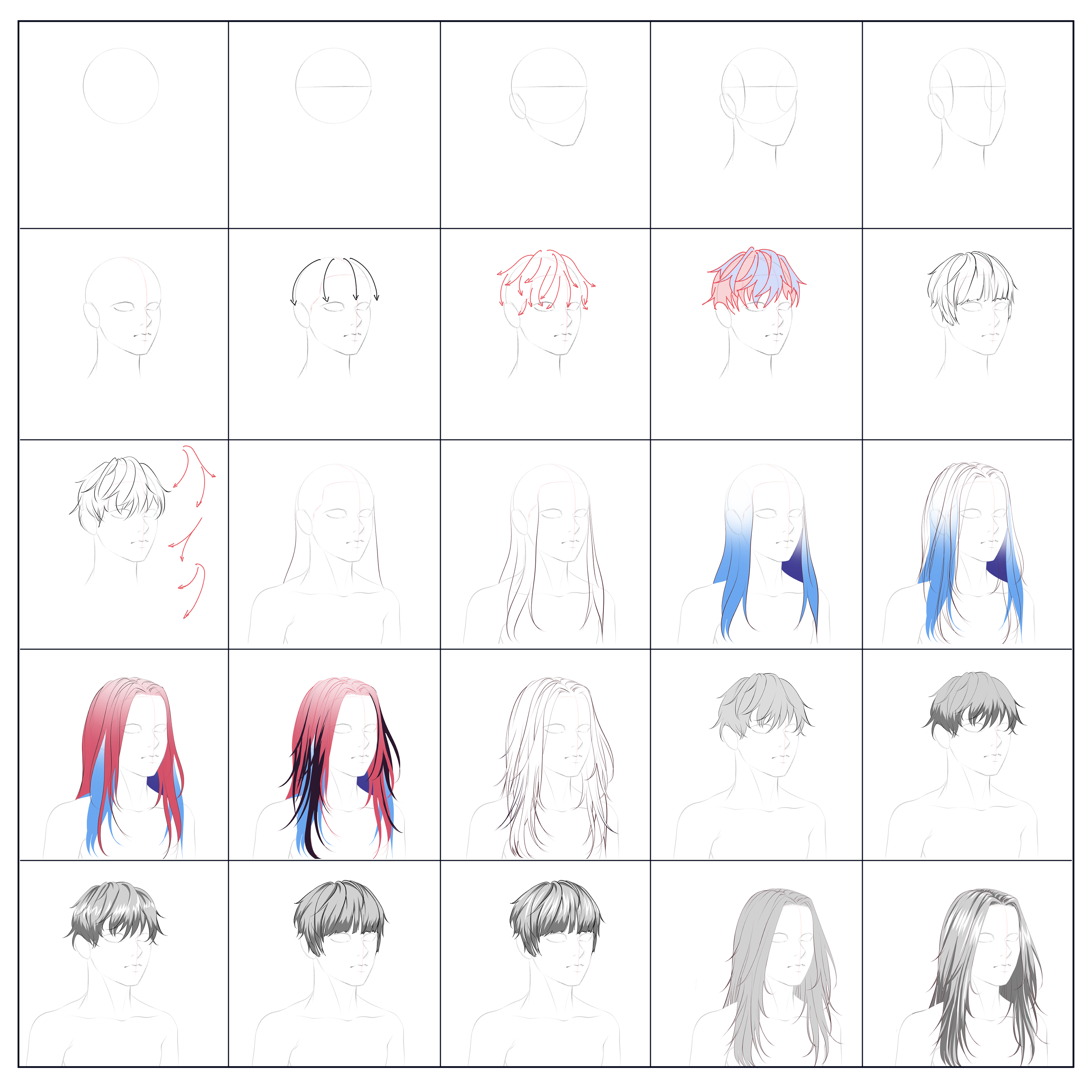 How to Draw Anime and Manga Hair  Female  AnimeOutline