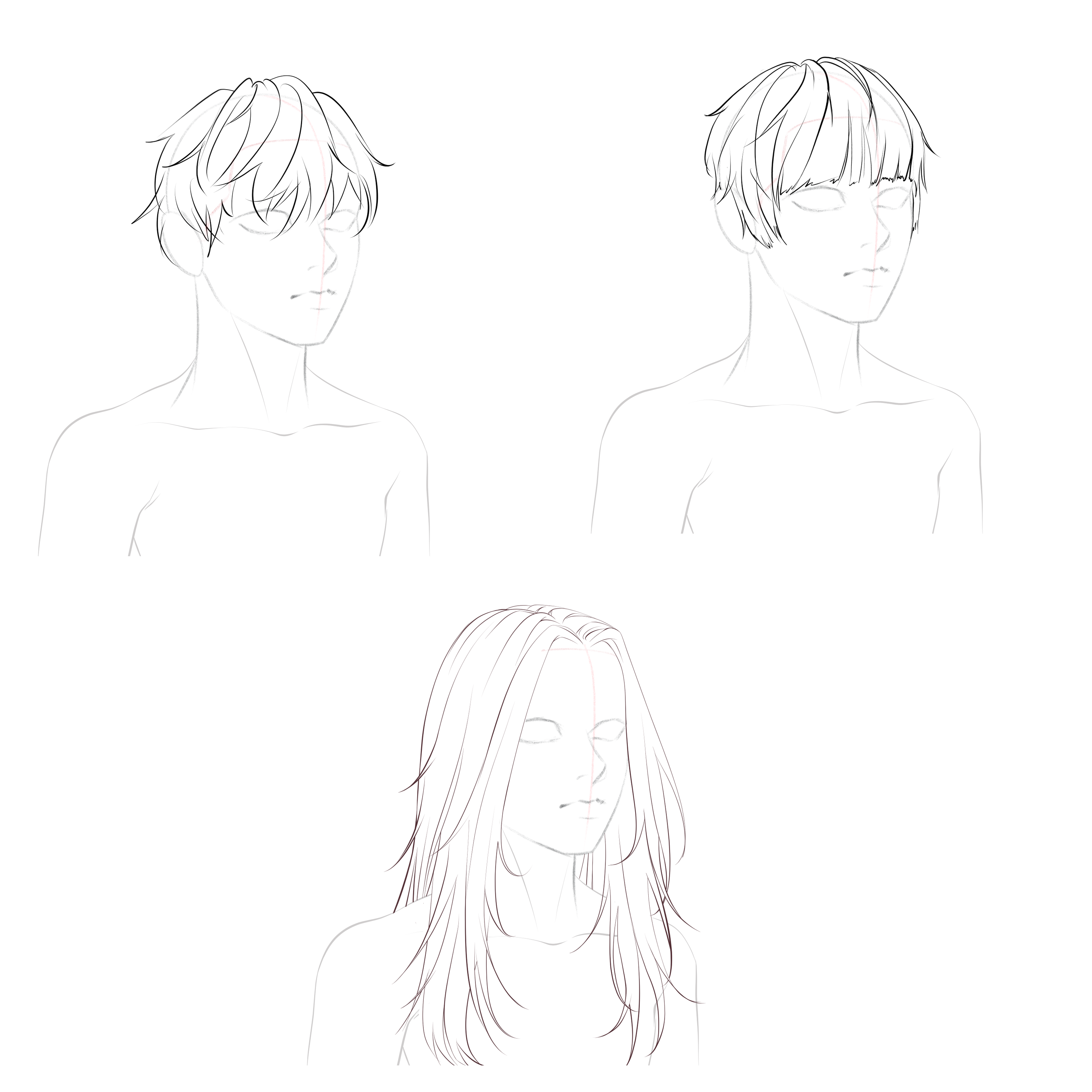 references hair for drawing anime girls - Anime Bases .INFO