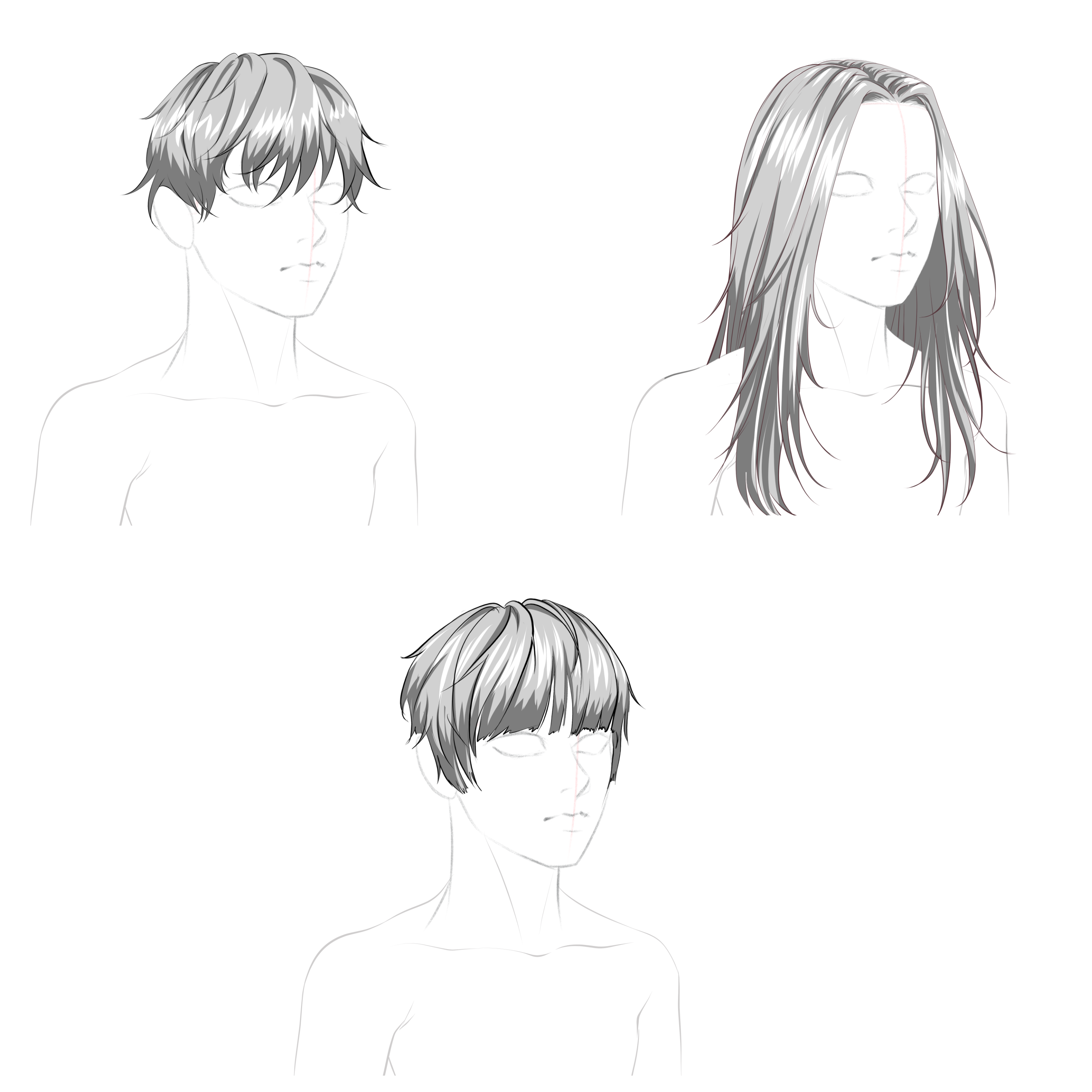 Step 2 How to Draw Anime  Manga Hair Sytles with Drawing Tutorials  How  to Draw Step by Step Drawing Tutorials