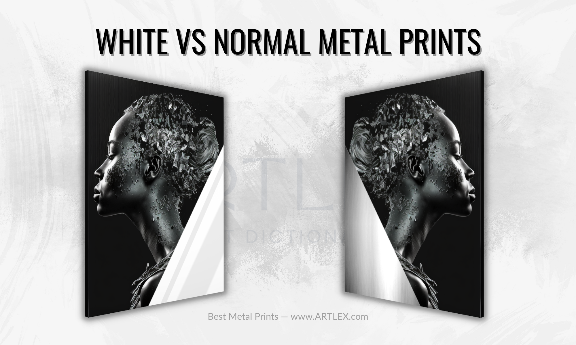 White vs Normal Metal Prints