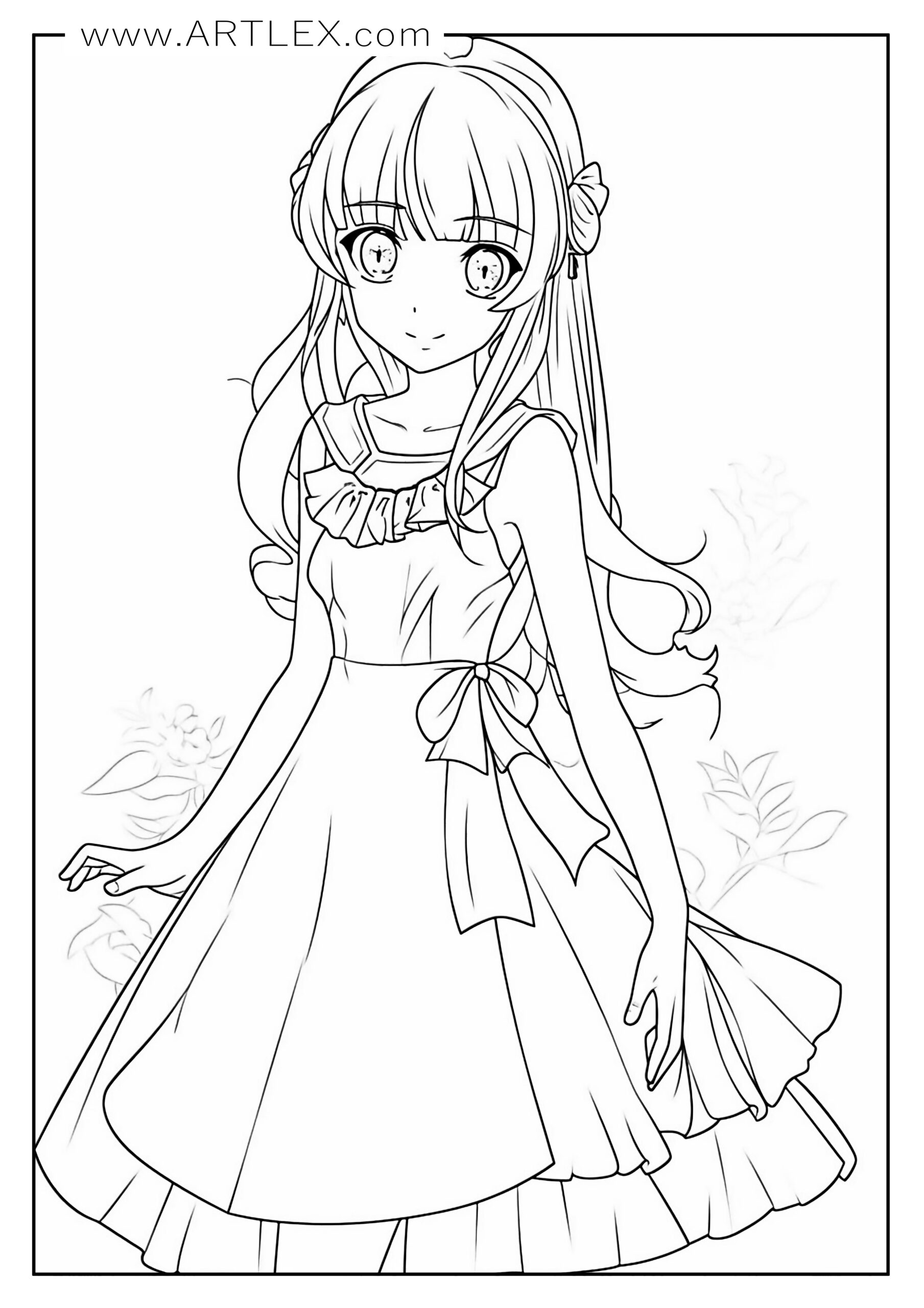 Pretty cure anime girls coloring pages for kids printable free