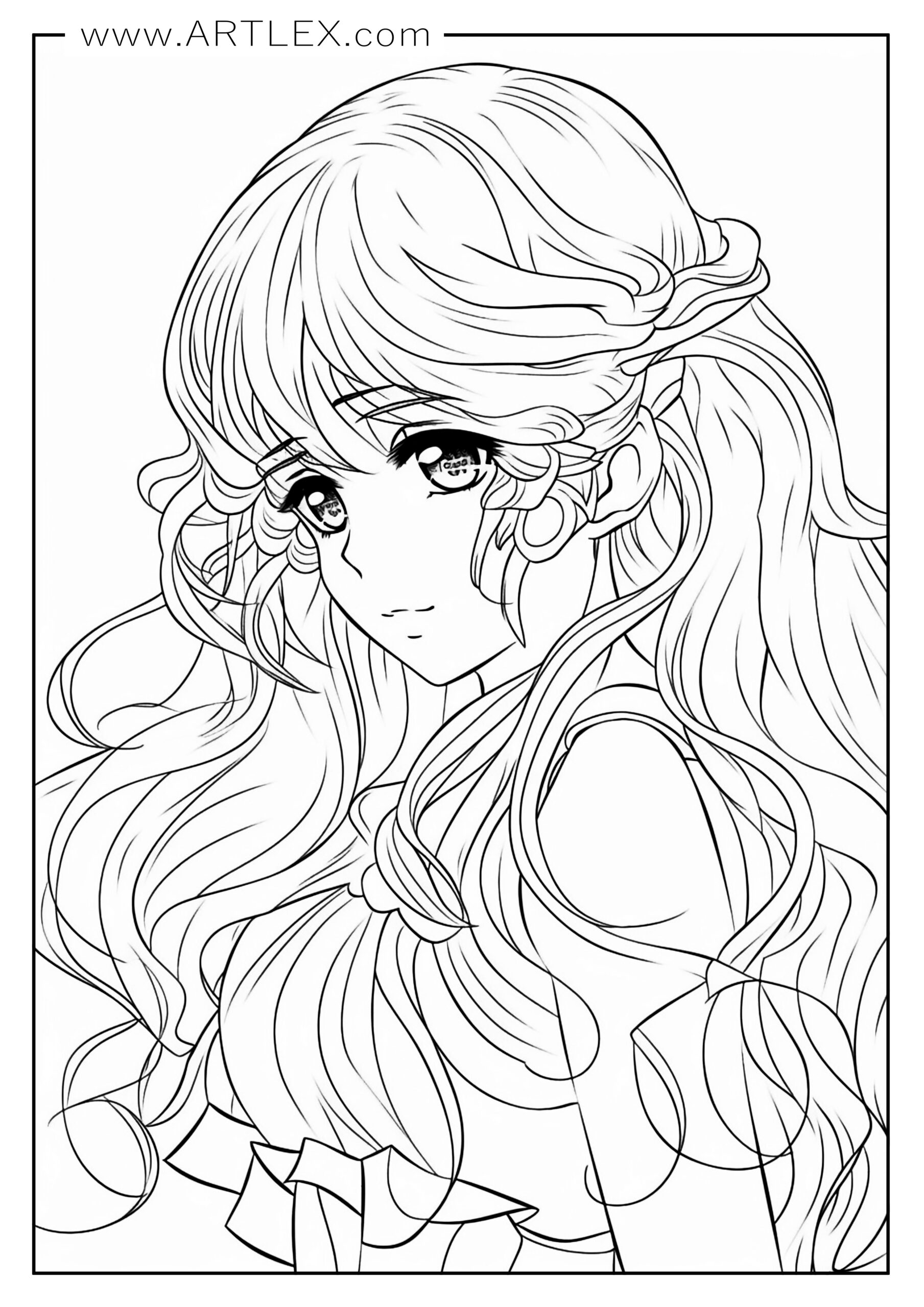 Free Printable Anime Girl Coloring Pages by GBcoloring