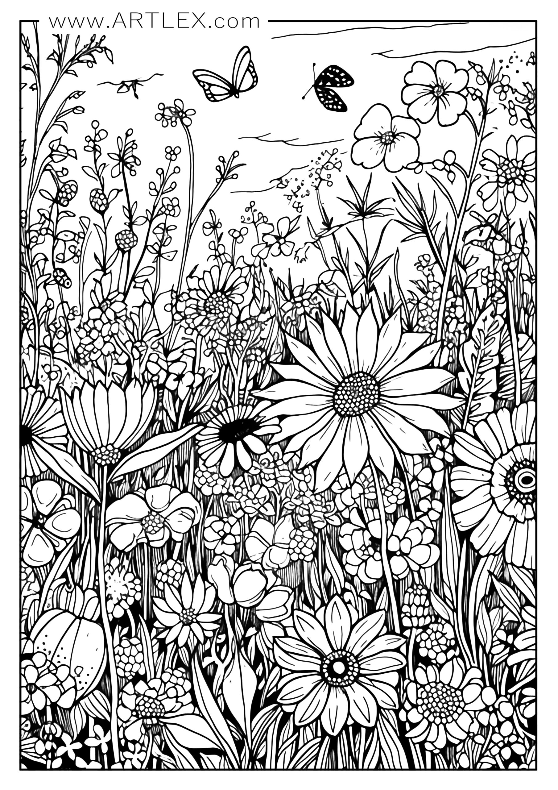 13 Best Flower Coloring Pages Free