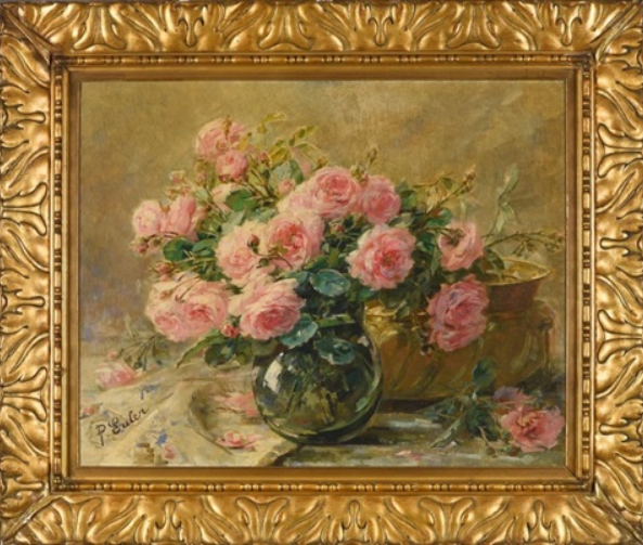 "Bouquet de roses et bassin" by Pierre Nicolas Euler
