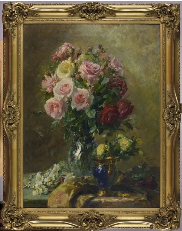 "Two bouquets of roses." by Pierre Nicolas Euler