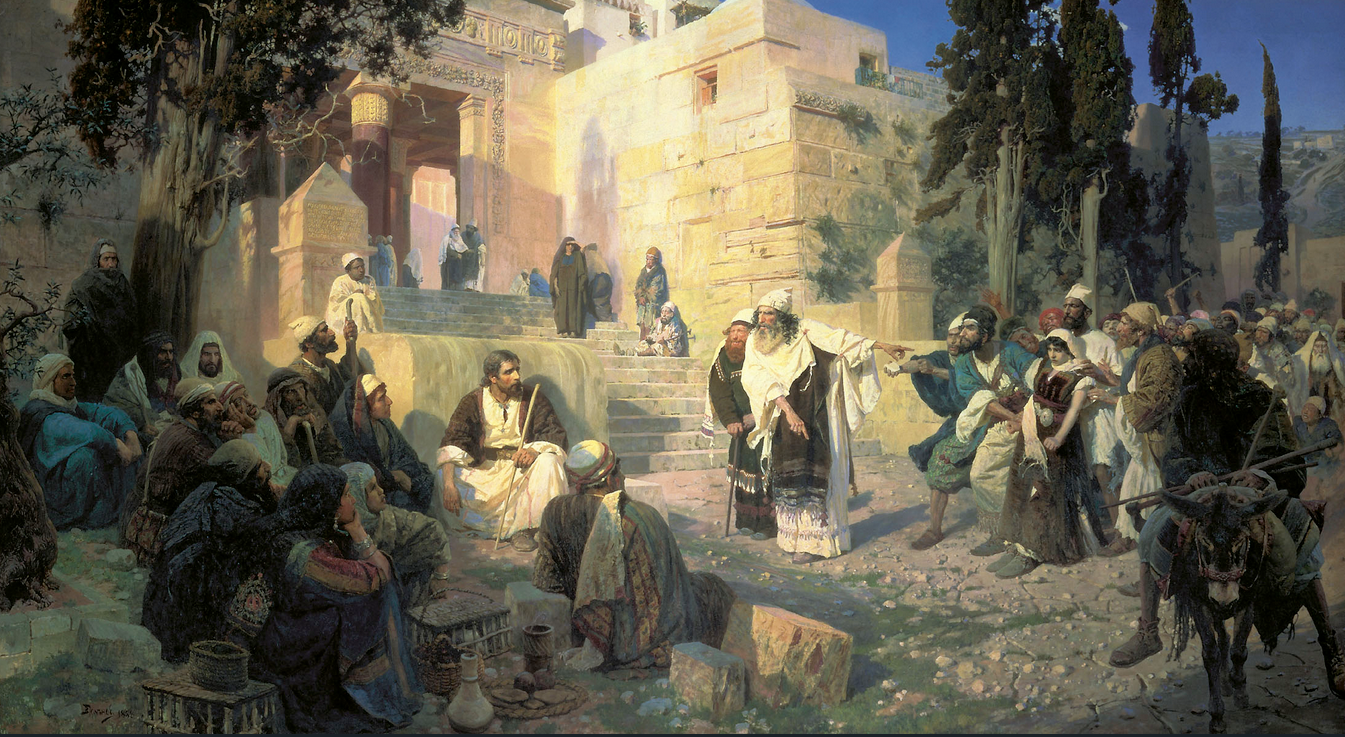 "A depiction of Jesus and the woman taken in adultery" by Vasily Polenov 