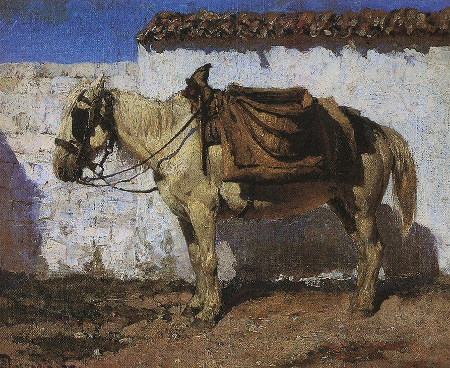 "White Horse. Normandy." by Vasily Polenov 